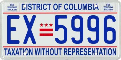 DC license plate EX5996