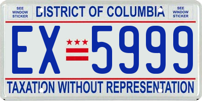 DC license plate EX5999