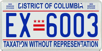 DC license plate EX6003