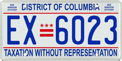 DC license plate EX6023