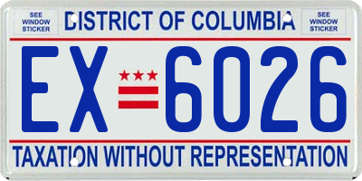 DC license plate EX6026