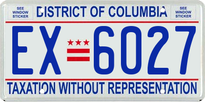 DC license plate EX6027