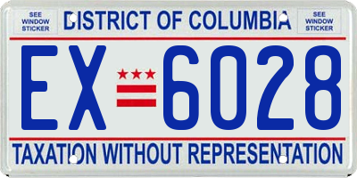 DC license plate EX6028