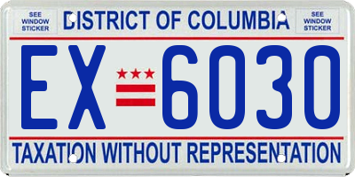 DC license plate EX6030