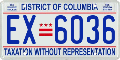 DC license plate EX6036