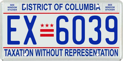 DC license plate EX6039
