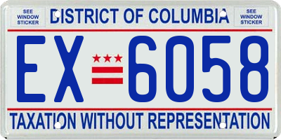 DC license plate EX6058