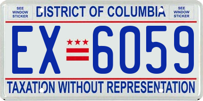 DC license plate EX6059