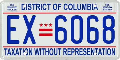 DC license plate EX6068