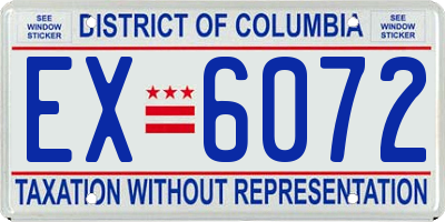 DC license plate EX6072