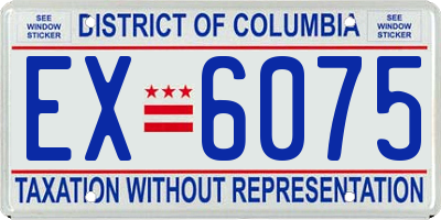 DC license plate EX6075