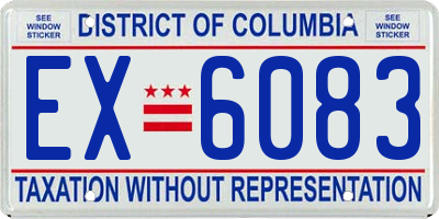 DC license plate EX6083