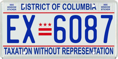 DC license plate EX6087