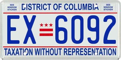 DC license plate EX6092
