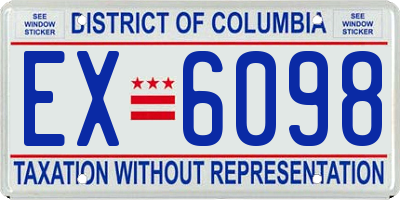 DC license plate EX6098
