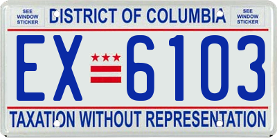 DC license plate EX6103