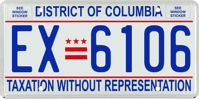 DC license plate EX6106