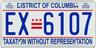 DC license plate EX6107