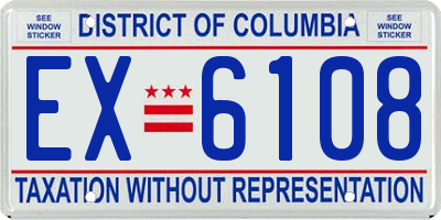 DC license plate EX6108