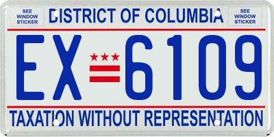 DC license plate EX6109