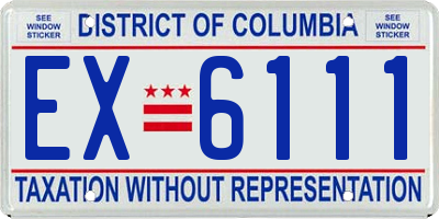 DC license plate EX6111