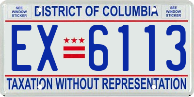 DC license plate EX6113
