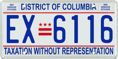 DC license plate EX6116