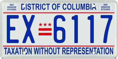 DC license plate EX6117