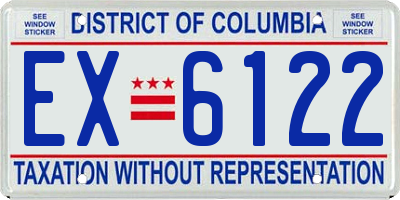 DC license plate EX6122