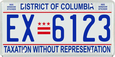 DC license plate EX6123