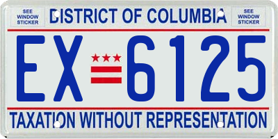 DC license plate EX6125