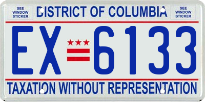 DC license plate EX6133