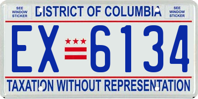 DC license plate EX6134
