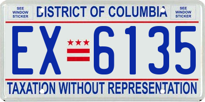 DC license plate EX6135