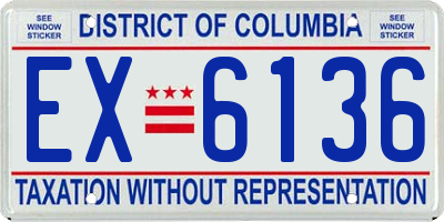 DC license plate EX6136