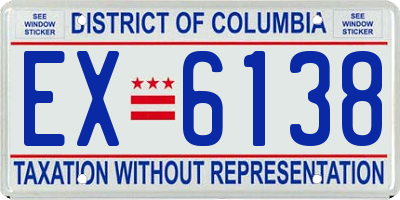 DC license plate EX6138