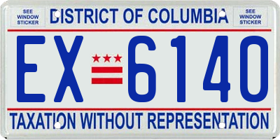 DC license plate EX6140