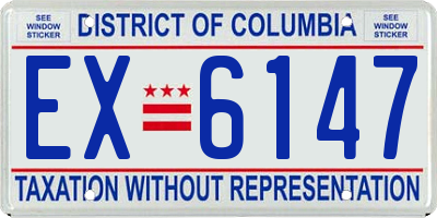 DC license plate EX6147