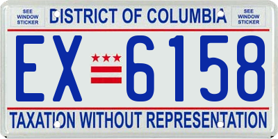 DC license plate EX6158