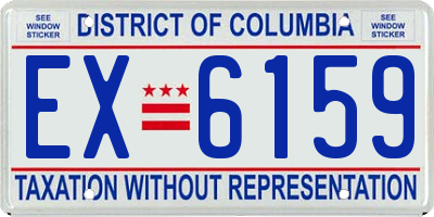 DC license plate EX6159