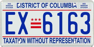 DC license plate EX6163