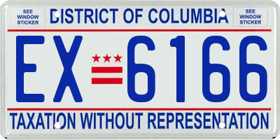 DC license plate EX6166