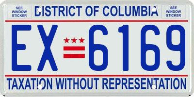 DC license plate EX6169