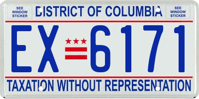 DC license plate EX6171
