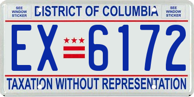 DC license plate EX6172