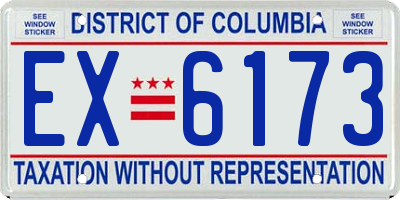 DC license plate EX6173