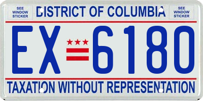 DC license plate EX6180