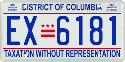 DC license plate EX6181