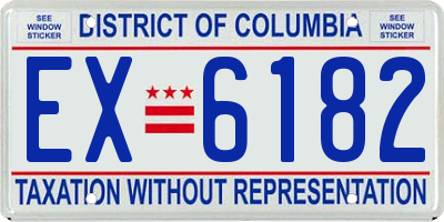 DC license plate EX6182