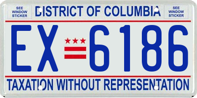 DC license plate EX6186